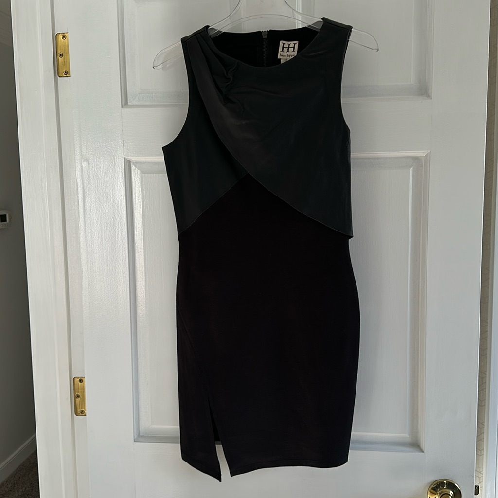 Haute Hippie Dress Lamb Leather Bodice, Sleeveless Size 4 Dress. Show Stopper!